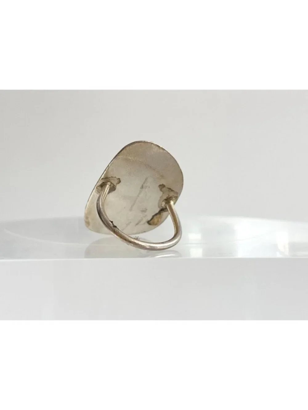 Modernist Freeform Brown Stone Beaded Sterling Silver 925 Vintage Ring - sz 5.25